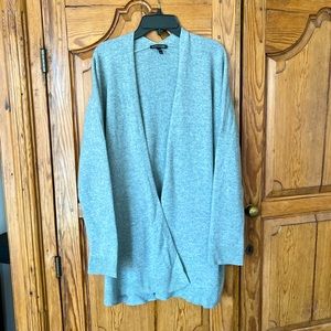 100% Cashmere Eileen Fisher Grey Open Cardigan Sweater